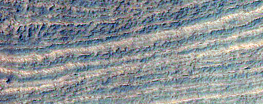 Spiders with Fans near South Polar Layered Deposits