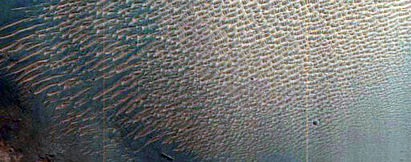 Bedform Change Detection near Mawrth Vallis