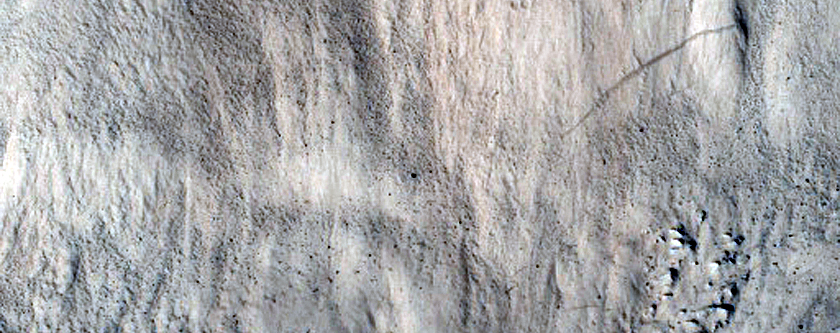 Fractured Material in Tooting Crater Wall