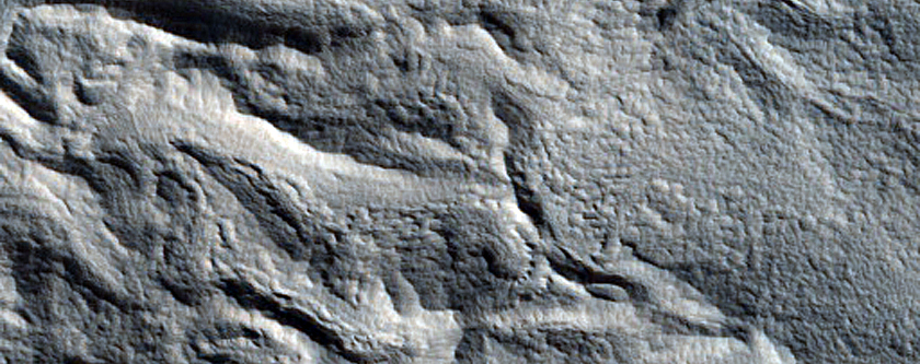 Features around Crater in Arabia Terra