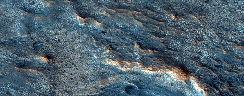 Exposed Crater Rim Deposit near Oxia Planum