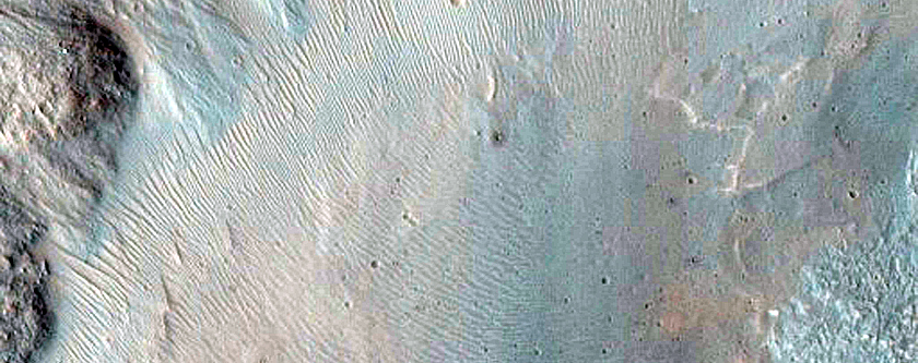 Frost Survey in Fresh-Looking Crater with Steep Slopes