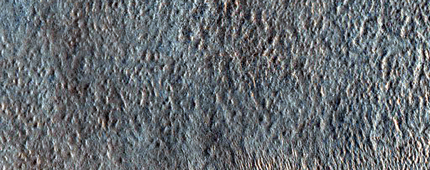 Channel Eroding Wrinkle Ridge South of Reull Vallis