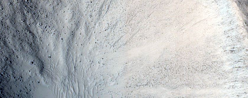 Frost Survey in Fresh Crater with Steep Slopes