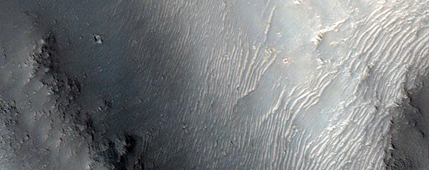 Landforms near Sirenum Fossae