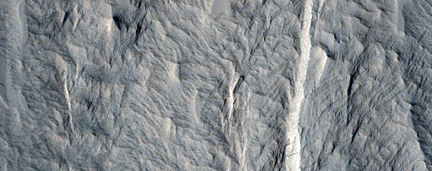 Yardangs in Crater