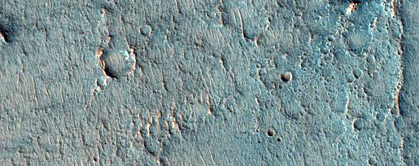 Featureless Area on Impact Crater Floor