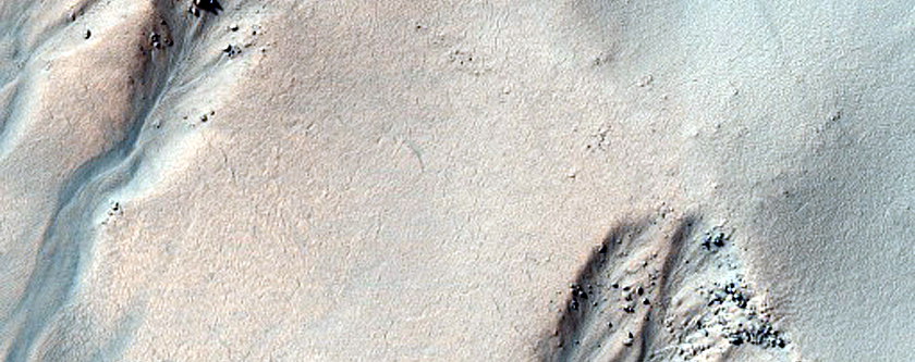 Monitor Gullies in Heaviside Crater