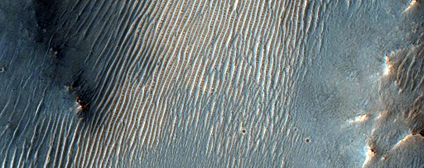 Channel on Crater Wall near Tisia Valles