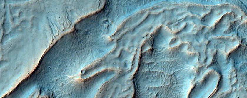 Irregular Cellular Structures on Crater Floor South of Hipparchus Crater