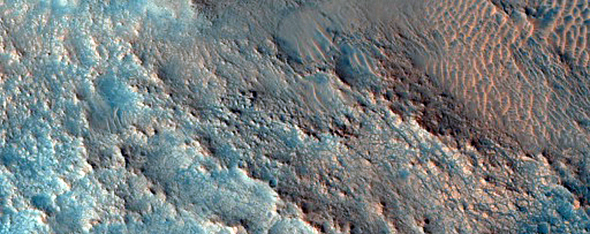 Scattered Dunes North of Jezero Crater
