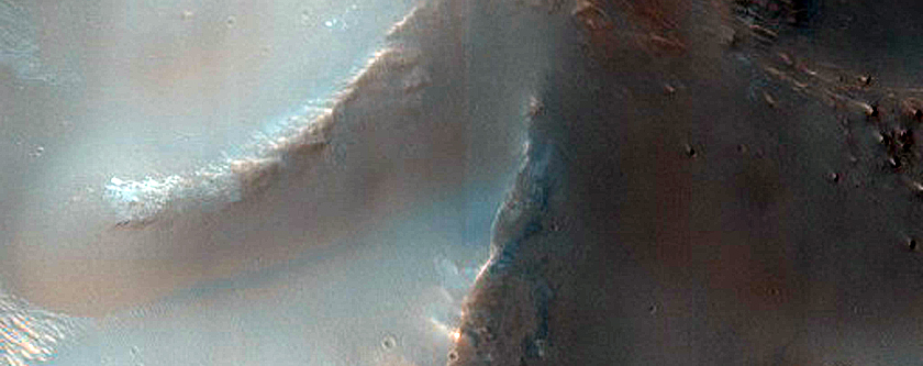 Hillslope Morphologies Southeast of Ostrov Crater
