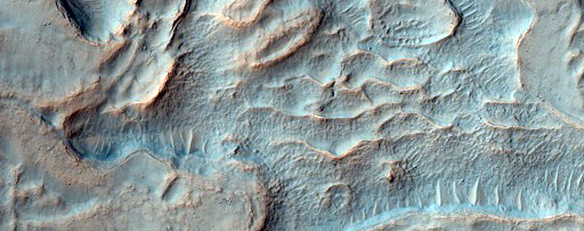 Irregular Cellular Structures on Crater Floor South of Hipparchus Crater