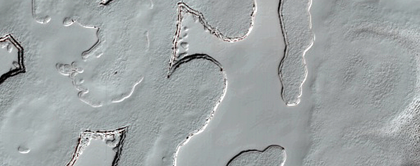 Possible Water Ice and Mesas