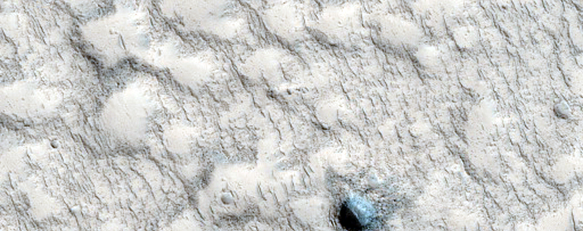 Possible Vent in Young Lava Flows in Elysium Region