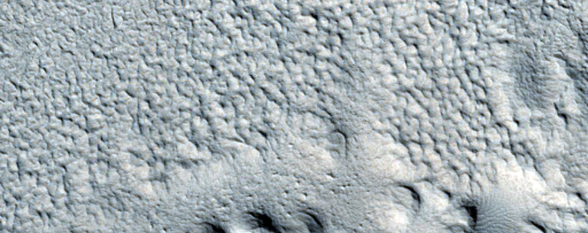 Irregular Cellular Structures around Crater in Arabia Terra