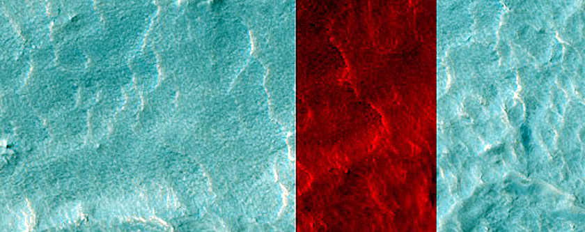 Irregular Cellular Structures around Crater near to Hellas Planitia