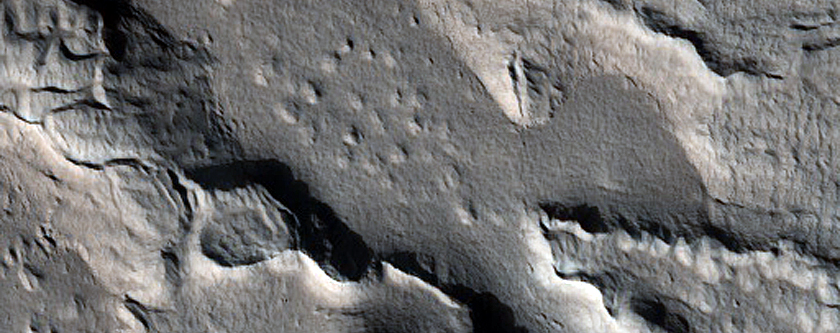Irregular Cellular Structures around Crater in Arabia Terra
