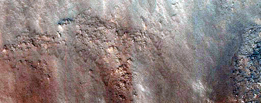 Ridges around Knob in Deuteronilus Mensae