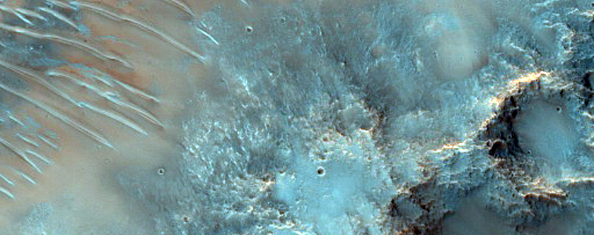 Channel in Valley in Tyrrhena Terra