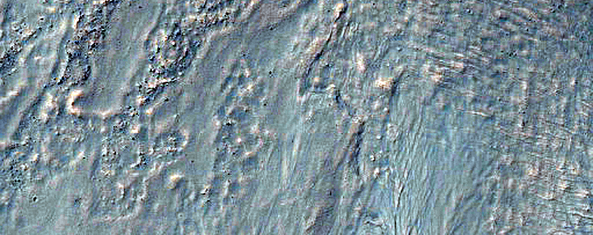Gully with Small Alcove in Southern Mid-Latitude Crater
