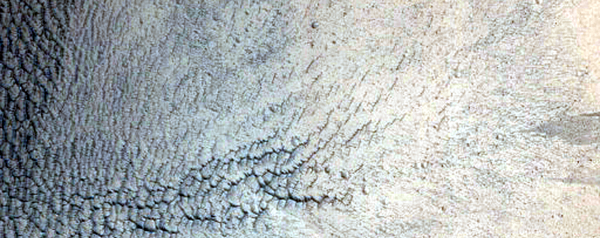 Crater Surrounded by Lava in Southern Elysium Planitia