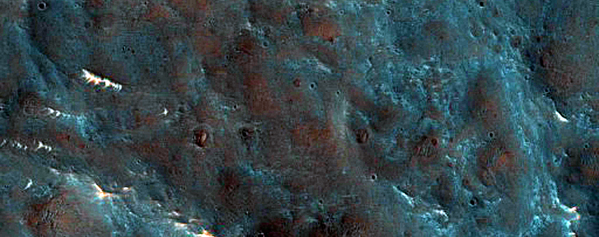 Mafic Minerals on Plains Southwest of Elorza Crater