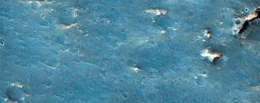 Valleys near Crater in Tyrrhena Terra