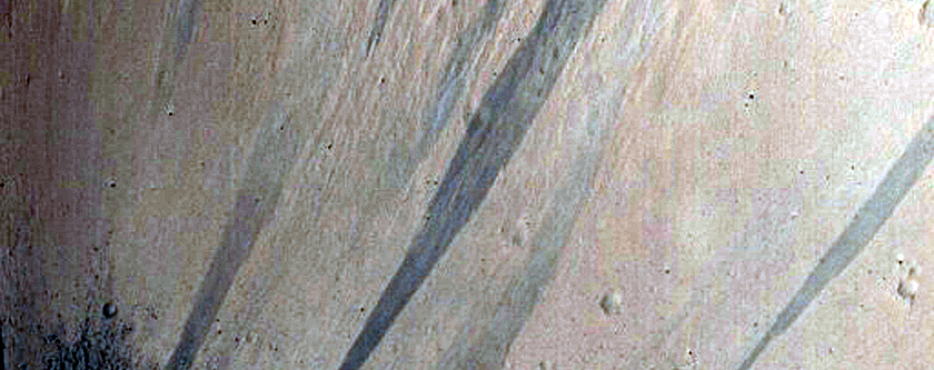 Crater Surrounded by Lava in Southern Elysium Planitia