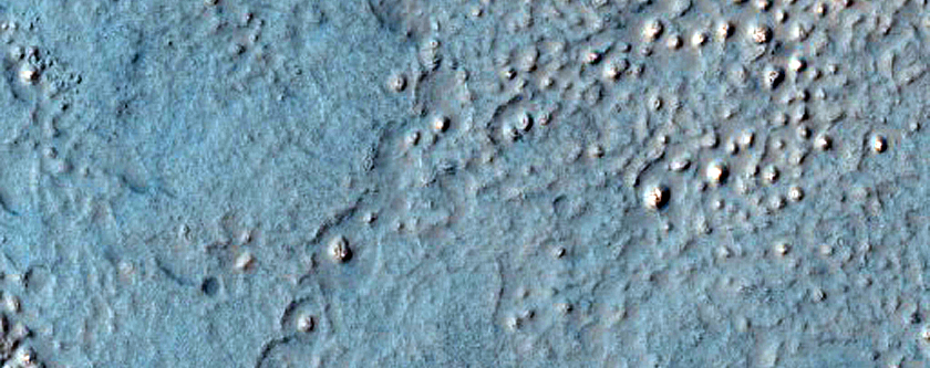Irregular Cellular Structures around Crater in Southern Mid-Latitudes