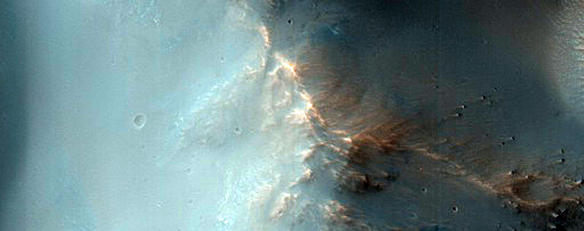 Hillslope Morphologies Southeast of Ostrov Crater