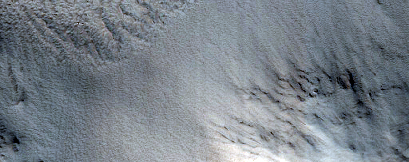 Flood Lava around Crater Rim in Amazonis Planitia