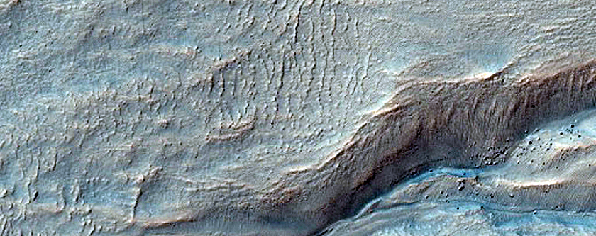Gullies in Crater near Copernicus Crater