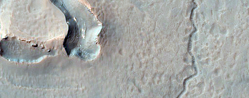 Cracked Crater Floor in Terra Sirenum