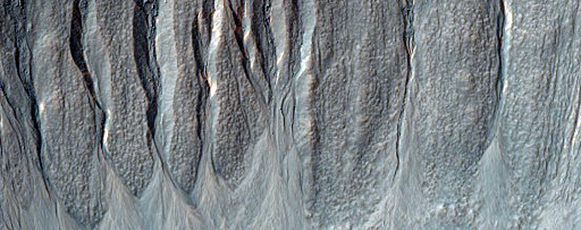 Gully Associated with Light-Toned Materials