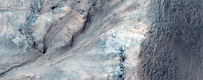 Gully Associated with Light-Toned Materials
