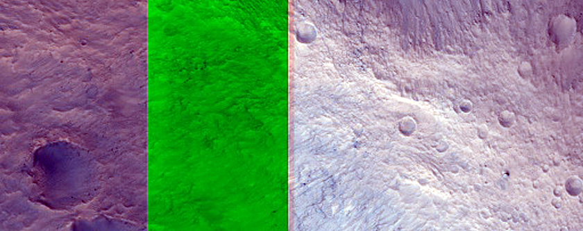 Mass Wasting on Hill North of Mojave Crater