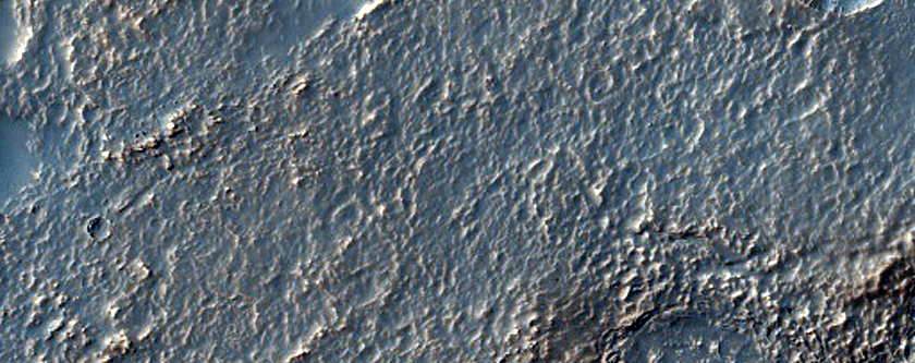 Irregular Cellular Structures around Crater in Southern Mid-Latitudes