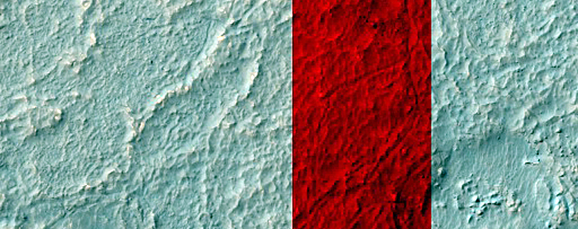 Irregular Cellular Structures around Crater in Southern Mid-Latitudes