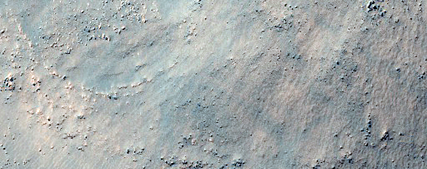 Central Peak of Mid-Latitude Crater