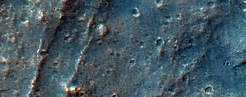 Channels and Ridges Southeast of Coracis Fossae