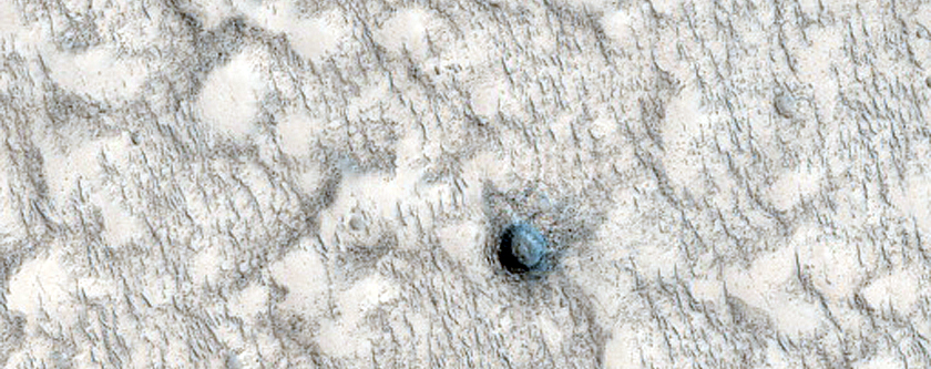 Possible Vent in Young Lava Flows in Elysium Region
