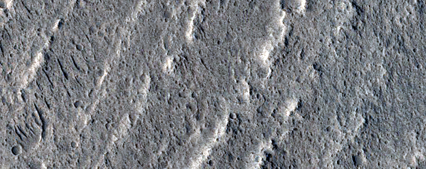 Grooves in Streamlined Feature North of Echus Chaos
