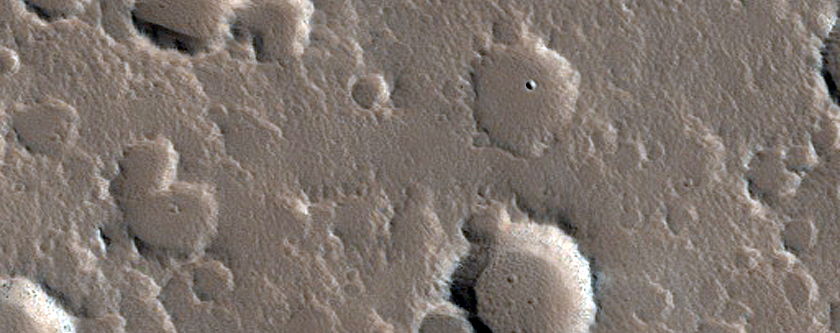 Pit Crater Chain on Lower Flanks of Elysium Mons
