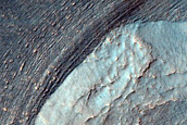 Flow in Southern Mid-Latitude Crater