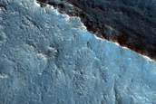 Inverted Crater and Flood Grooves in Kasei Valles