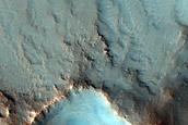 Bedrock Exposed by Crater in Mawrth Vallis