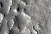 Distal Flow Deposits near Crater Southwest of Pettit Crater
