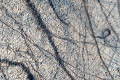 Landforms East of Wells Crater