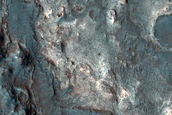 Bright Night-Infrared on Floor of Well-Preserved Crater in Terra Cimmeria